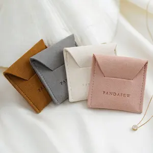 PandaSew borsa per gioielli con Logo personalizzato di lusso borsa per gioielli con collana in microfibra di alta qualità da 1.4mm