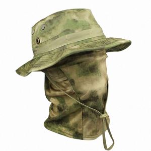 หมวกบักเก็ตลายพรางแบบมีรูเดียวพร้อมบาลาคลาวา ขายส่ง มีสินค้าในสต็อก หมวกตกปลาแบบปรับได้ - Product Image 4