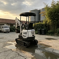 Excavator Hidrolik Mini 1.8TON, Mesin Penggali Crawler Kompak untuk Pekerjaan Pertanian