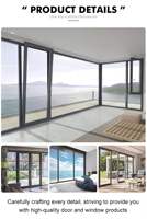 Ventana Fija de Aluminio Revestido en Gris, Negro y Blanco, Ventana Fija con Rotura de Puente Térmico para Decoración Residencial