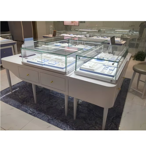 Vitrine à bijoux OEM d'usine Carpenter Family WS-134, armoire en verre trempé, vitrine moderne en verre avec éclairage LED - Product Image 4