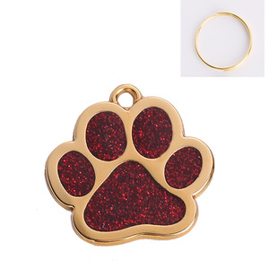 New Popular Logo Letter Modern Luxury <strong>Personalised</strong> Engrave Diamond Rose Gold Sublimation Blank Cat ID Paw Pet <strong>Dog</strong> <strong>Tag</strong> - Product Image 5