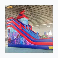 Perosotan Tiup Spiderman Kartun, Permainan Luncur Komersial untuk Anak-Anak