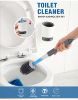 Brosse de Nettoyage WC Masthome PP TPR en Plastique Souple avec Distributeur de Savon Liquide – Brosse WC de Salle de Bain avec Distributeur de Savon