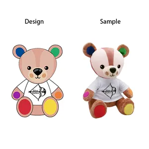 Beruang minimal pesanan dengan perekam 10 "12" 15 "beruang teddy berbicara perekam suara kustom beruang teddy dengan perekam suara