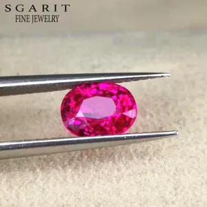 SGARIT драгоценный камень оптовый поставщик ювелирных изделий 2.03ct AGL розово-красная овальная форма натуральный негреющийся Рубин свободный драгоценный камень