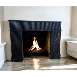 Cornice per Caminetto Autoportante in Marmo <span class=keywords><strong>Nero</strong></span> Marguina, Decorazione di Lusso per Interni Newstar - Product Image 5