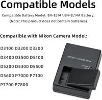 Nikon MH-24 Quick Charger A+ Compatible with Nikon D3100,D3200,D3300,D3400 ,D3500D5100,D5200,D5300,D5600,P7000,P7100,P7700,P7800