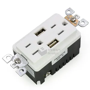 Dual 4.0A 2 Port Rapid Charging USB Wall Socket Outlet Conventional USA