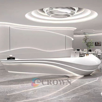 Checkout Counter Corianen Office Mall Style Marble Luxury Register Table Reception Checkout Counter