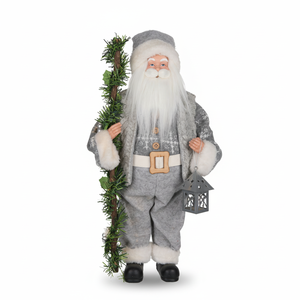 Figura de Papá Noel de Lujo para Interiores, Color Gris, 60 cm, de Source Factory Coffee Shop, Artículos de Navidad - Product Image 3
