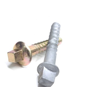 Vis à tête carrée classe 8.8 pour traverses de voie ferrée, vis de fixation pour traverses de béton, boulon d'ancrage pour voie ferrée - Product Image 1