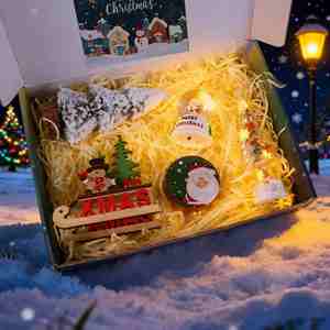 Juego de Regalo de Papel con Bola de Cristal Iluminada de Papá Noel y Muñeco de Nieve, con Diseño Digital Ecológico, Juvenil y Energético - Product Image 4