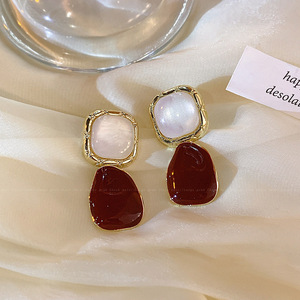 Cổ Điển Hàn Quốc Phong Cách S925 Kim Cương Và Hợp Kim Bông Tai Vàng-Mạ Trái Tim Hình Học Ngọc Trai Bow Piercing Quyến Rũ Cho Phụ Nữ - Product Image 6