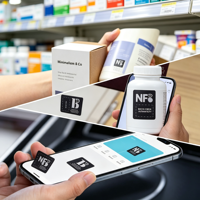 Autocollant NFC personnalisé, étiquette RFID anti-contrefaçon, étiquette de traçabilité électronique pour l'authentification et la sécurité des produits