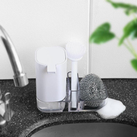 Ensemble de nettoyage de cuisine, distributeur de savon liquide, éponge et brosse de vaisselle, 3 en 1,