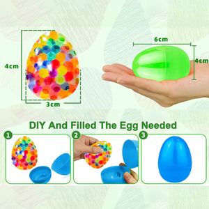 Novelty Gifts Kid <b>Toy</b> Basket Stuffers Empty Easter <b>Eggs</b> With Mini Squeeze Ball for Squishies Stress Relief - Product Image 3