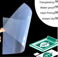 Film jet d'encre transparent imperméable, film d'impression translucide pour sérigraphie, feuilles A3/A4 et rouleaux de 24 pouces, 36 pouces x 30 m
