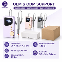 Kit de lime à ongles électrique portable sans fil 40 vitesses 12 000 tr/min avec lampe UV LED, contrôle de précision, lampe pliable et embouts en céramique