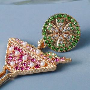 Nouvelles boucles d'oreilles pendantes en forme de verre à vin à fruits géométriques de style bohème hawaïen, bijoux tendance en alliage de zinc plaqué argent pour femmes - Product Image 5