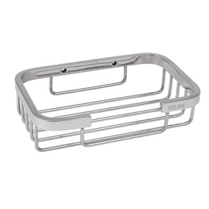 Accessoires de salle de bain pour hôtels modernes : Porte-savon rond en acier inoxydable 304 avec panier en treillis métallique - Product Image 5