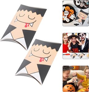 Cajas de Regalo de Papel con Temática de Halloween, Cajas de Embalaje en Forma de Almohada para Dulces y Pequeños Regalos, Cajas de Regalo de Almohada para Fiestas de Halloween - Product Image 1