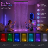 Rideau de plafond en fibres optiques LED apaisant à cascade de couleurs changeantes pour salles sensorielles