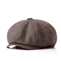 Venta al por mayor personalizado Otoño Invierno nuevo Ivy Newsboy Casual Retro boina sombreros para Mujeres Hombres salvaje octogonal gorra espiga Duckbill sombrero