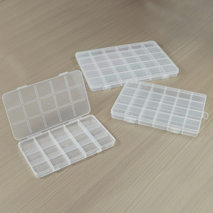 Transparent Plastic Storage Box With Fixed Slots For Jewelry Beads Small Parts Organization Desktop Organizer 20x15cm - Product Image 2