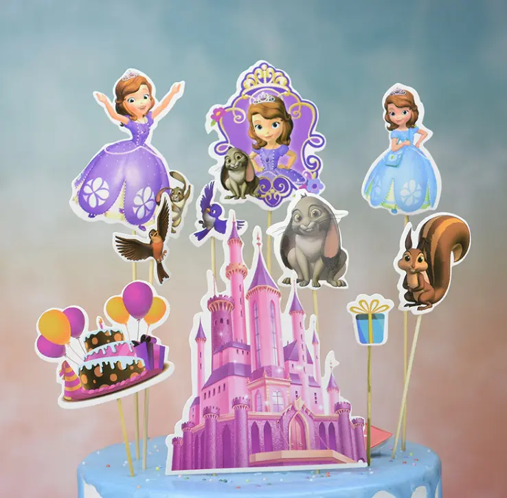 Mooi Veel Anime Acryl Cartoon Cake Tops Geometrische Cake Topper Verjaardag Trouwfeest Cupcake Toppers