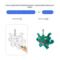 Porte-clés poupée 3D, petit cadeau, pendentif personnalisé, breloque de clé de dessin animé, mini figurine en silicone, sur commande, fabriqué en Chine, emballé individuellement