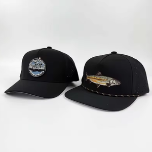 Casquettes Snapback Respirantes à 5 Panneaux en Polyester 100% Perforé au Laser de Haute Qualité avec Motif Lettres, Idéales pour le Sport, Logo Personnalisé - Product Image 6