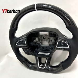 พวงมาลัยคาร์บอนไฟเบอร์แท้ สำหรับ <span class=keywords><strong>EcoSport</strong></span> 17+ อะไหล่รถยนต์ อุปกรณ์ตกแต่งภายในรถยนต์ ปรับแต่งสไตล์รถแข่ง - Product Image 4