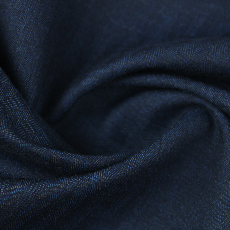 Темно-синяя ткань мериносовая шерсть хлопчатобумажная пряжа окрашенная однотонная ткань в елочку Костюмные брюки