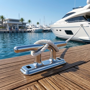 Borne d'amarrage carrée en acier inoxydable AISI 316 de qualité marine, robuste pour bateaux, yachts et marinas - Product Image 2