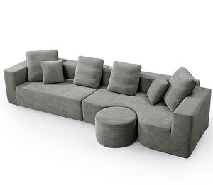 أريكة قطاعية من الكتان المضغوط بلون الفحم، مباشرة من المصنع، حاصلة على شهادة الأيزو، متينة، مناسبة للفلل والمدارس والمتاجر الفاخرة وردهات المراكز التجارية، قابلة للتخصيص - Product Image 6