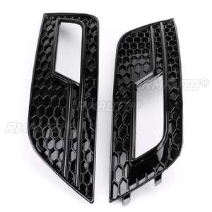2pcs Front Fog Light Cover <b>Grilles</b> Honeycomb <b>Mesh</b> Sport Style Front Bumper <b>Grille</b> <b>for</b> Audi A4 B8 Facelift 2012 2013 2014 2015 - Product Image 3