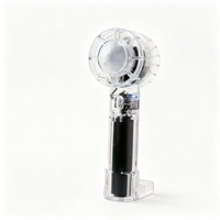 Mini ventilateur portable rechargeable transparent de luxe avec base détachable, boîte cadeau avec logo personnalisé