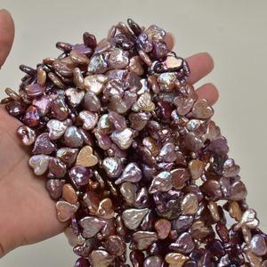 Perlas Barrocas de Agua Dulce en Forma de Corazón Irregular, Color Morado, 28 Agujeros, Accesorios Naturales para Joyería DIY con Cuentas Sueltas Blancas y de Colores - Product Image 4