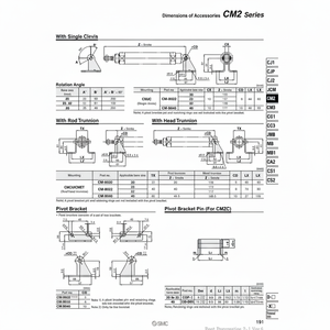 SMC Pneumatics Chape Pivot CM-E020B Supports De Montage Pièces Pneumatiques - Product Image 1