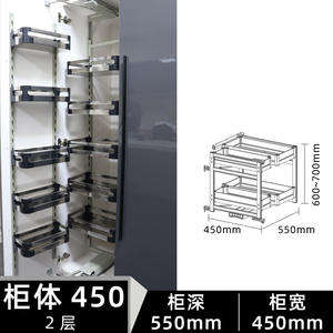 Tiroir de rangement profond en acier inoxydable avec étagères réglables multi-niveaux pour la cuisine - Product Image 2