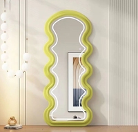 Le best-seller européen de l'habillage corporel pleine longueur haute définition de forme ondulée miroir floral Espejo Miroir