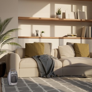 Termoventilateur céramique 1500W avec thermostat, 2 puissances de ventilation, anti-retournement et poignée, idéal pour chauffer les espaces - Product Image 3