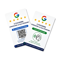 Carte NFC Google Review en plastique italien, cartes NFC Google Review avec QR pour les entreprises locales