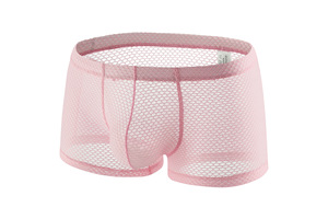 Özel erkek Fishnet iç çamaşırı külot Mesh şeffaf şeffaf Low Rise Boxer külot iç çamaşırı - Product Image 4