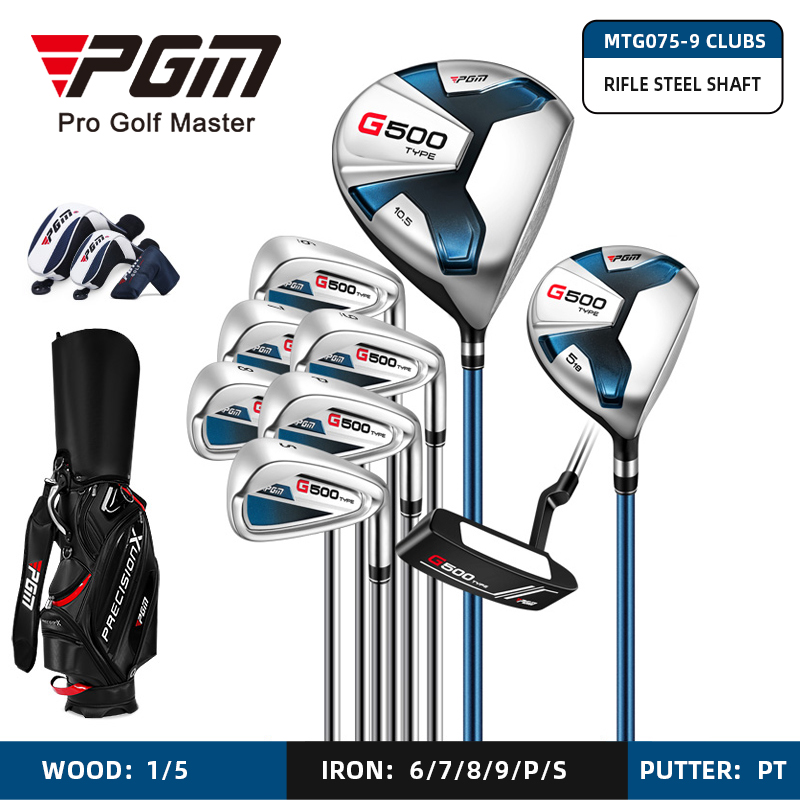 9pcs arbre en acier + sac de golf