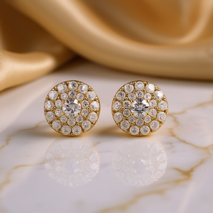 Orecchini E1365 in Oro con Diamanti, Taglio Brillante Rotondo, Colore G, Diamanti Naturali, Classici da Donna per Uso Quotidiano - Product Image 2