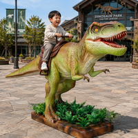 Statue de T-Rex interactive personnalisée à chevaucher, modèle de dinosaure robotique pour projet d'exposition de dinosaures dans un parc d'attractions commercial