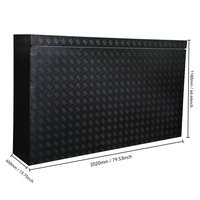 Boîte à outils latérale en aluminium pour camion avec marchepied à plateau plat, coffre de rangement robuste à ouverture frontale pour pick-up