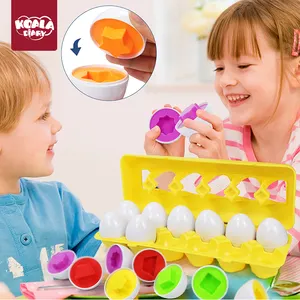 بيضة متطابقة 12 لون شكل تعليمي مطابقة البيض التعلم المبكر شعر مونتيسوري لعب للأطفال